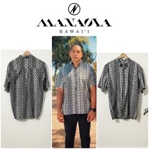 Manaola Kinolau ✨ Men’s Button Down Aloha Shirt • Kupe’e Lei • XL